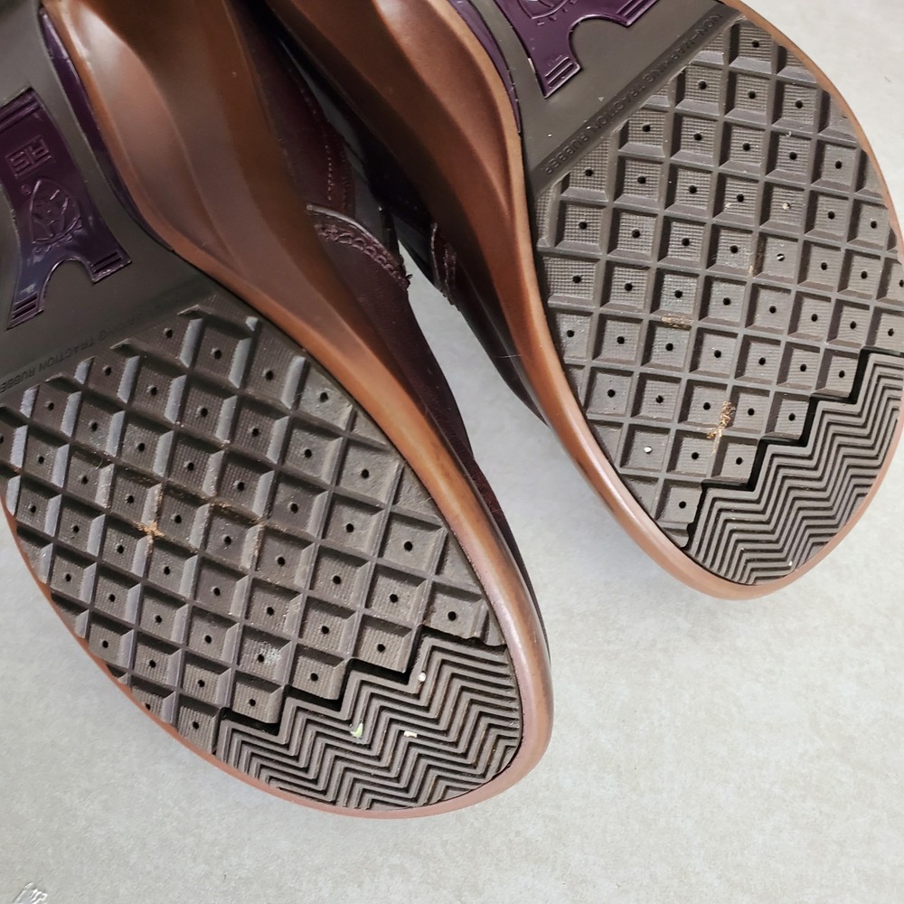 Ariat Sutter Brown Leather Slip On Wedge Shoes Comfort Antifatigue ATS Sole 8.5B - Picture 13 of 15